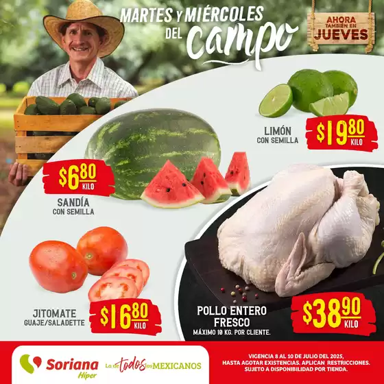 Catálogo Soriana Híper en Cabo San Lucas | Martes y Miércoles del Campo Híper: Saltillo | 2025-07-10T00:00:00.000Z - 2025-07-10T00:00:00.000Z