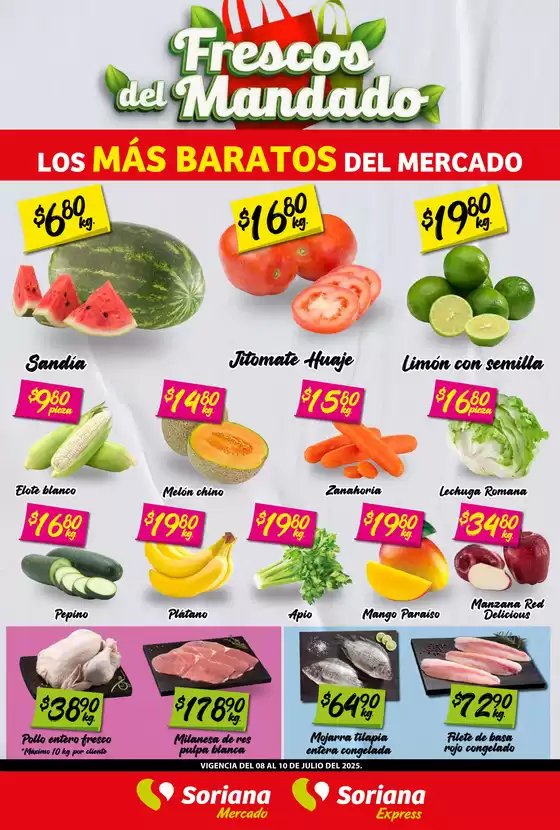 Catálogo Soriana Mercado en Torreón | Frescos del Mandado Mercado: Coah, Chih y Dur | 2025-07-10T00:00:00.000Z - 2025-07-10T00:00:00.000Z
