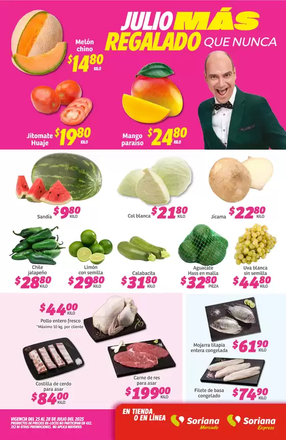 Catálogo Soriana Express en Sabinas (Coahuila) | Fin de Semana Mercado: Saltillo | 2025-07-25T00:00:00.000Z - 2025-07-28T00:00:00.000Z