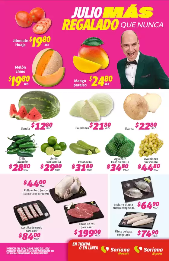 Catálogo Soriana Express en Sabinas (Coahuila) | Fin de Semana Mercado: Tamaulipas | 2025-07-25T00:00:00.000Z - 2025-07-28T00:00:00.000Z