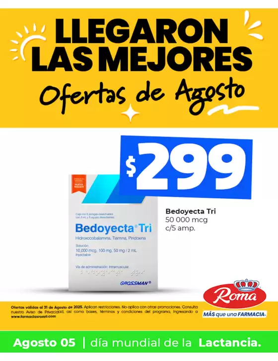 Catálogo Farmacias Roma en Villaflores | Catalogo Agosto 2025 | 2025-08-02T00:00:00.000Z - 2025-08-31T00:00:00.000Z