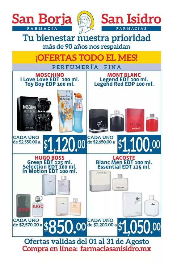 Catálogo Farmacias San Isidro y San Borja en Felipe Carrillo Puerto (Quintana Roo) | p mensual agosto 2025 | 2025-08-04T00:00:00.000Z - 2025-08-31T00:00:00.000Z