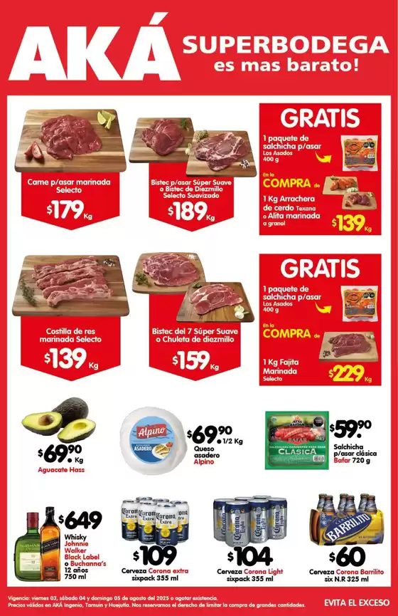 Catálogo AKÁ Superbodega en Huejutla de Reyes | Ofertas principales y descuentos | 2025-08-03T00:00:00.000Z - 2025-08-05T00:00:00.000Z