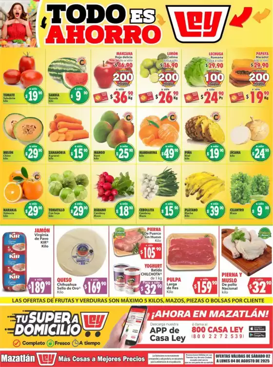 Catálogo Casa Ley en Culiacán Rosales | Ofertas exclusivas para nuestros clientes | 2025-08-02T00:00:00.000Z - 2025-08-04T00:00:00.000Z