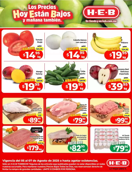 Catálogo HEB en Calvillo | Ofertas principales para ahorradores | 2025-08-05T00:00:00.000Z - 2025-08-07T00:00:00.000Z