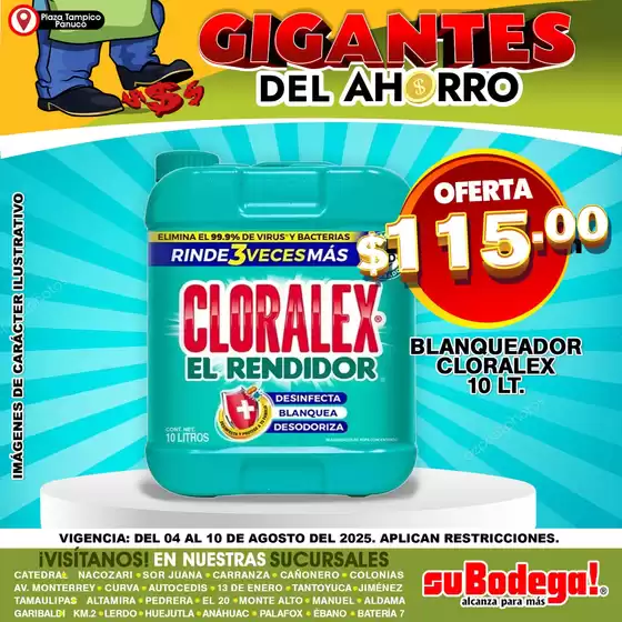 Catálogo SuBodega en Tamuín | Ofertas exclusivas para nuestros clientes | 2025-08-04T00:00:00.000Z - 2025-08-10T00:00:00.000Z