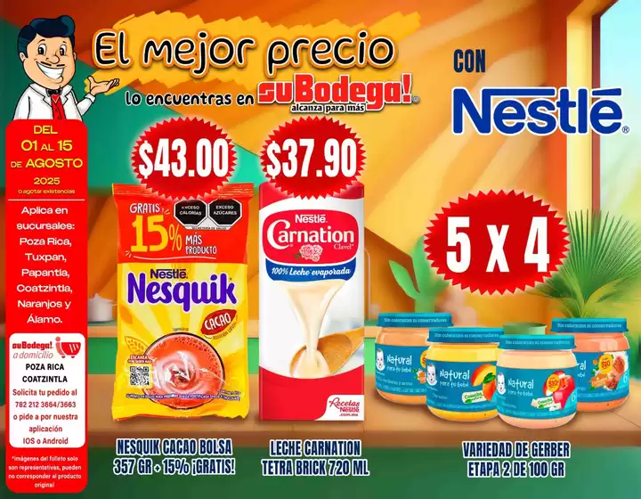 Catálogo SuBodega en Tamuín | Ofertas principales para todos los clientes | 2025-08-01T00:00:00.000Z - 2025-08-15T00:00:00.000Z