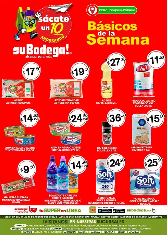 Catálogo SuBodega en Tamuín | Ofertas especiales para ti | 2025-08-04T00:00:00.000Z - 2025-08-10T00:00:00.000Z