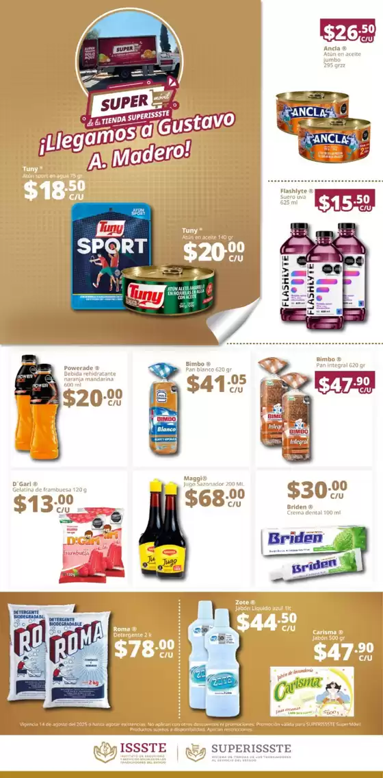 Catálogo SuperISSSTE en Nueva Italia de Ruiz | Ofertas principales para todos los clientes | 2025-08-14T00:00:00.000Z - 2025-08-14T00:00:00.000Z