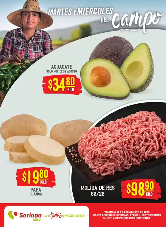 Catálogo Soriana Híper en Buenavista (Cuauhtémoc) | Martes y Miércoles del Campo Híper: BCS, Son y Sin | 2025-08-12T00:00:00.000Z - 2025-08-13T00:00:00.000Z