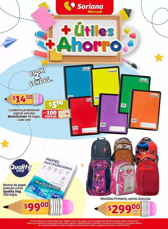 Catálogo Soriana Mercado en Monterrey | Más Útiles más Ahorro Mercado Nacional | 2025-08-15T00:00:00.000Z - 2025-09-10T00:00:00.000Z