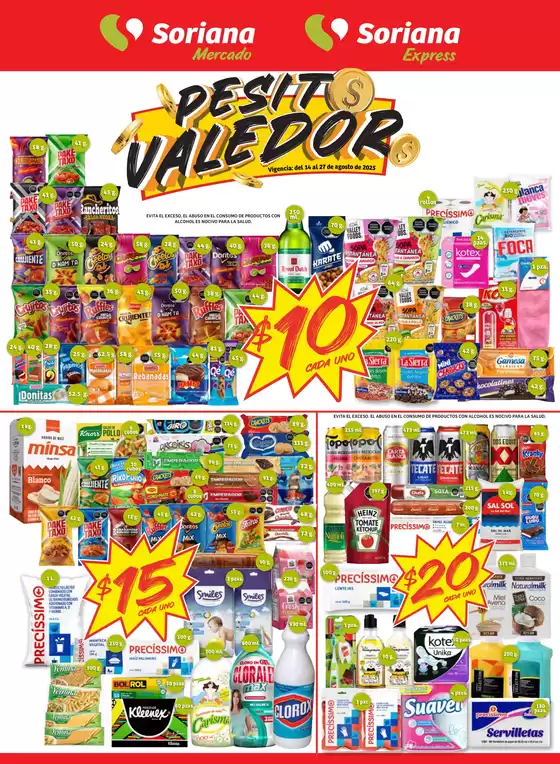 Catálogo Soriana Express en Cuauhtémoc (CDMX) | Pesito Valedor Mercado: Chi, Coah y Tamps | 2025-08-15T00:00:00.000Z - 2025-08-27T00:00:00.000Z
