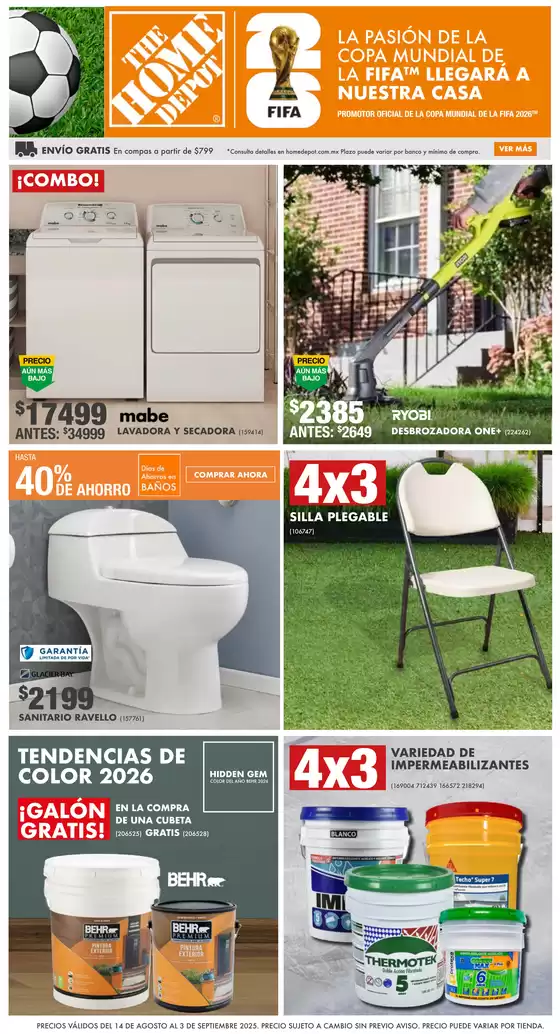 Catálogo The Home Depot en Acaponeta | The Home Depot  | 2025-08-14T00:00:00.000Z - 2025-09-03T00:00:00.000Z