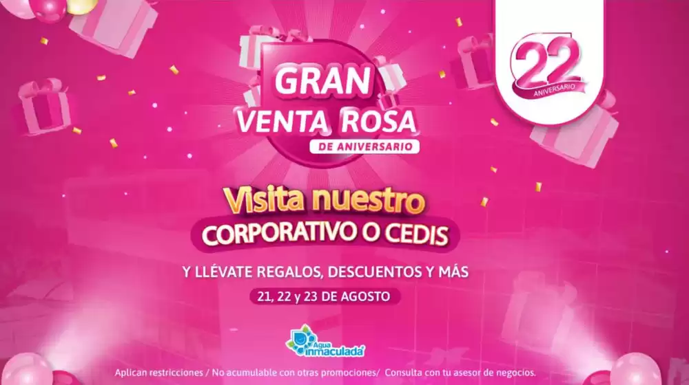 Catálogo Agua Inmaculada en Heróica Matamoros | Promo | 2025-08-21T00:00:00.000Z - 2025-08-23T00:00:00.000Z