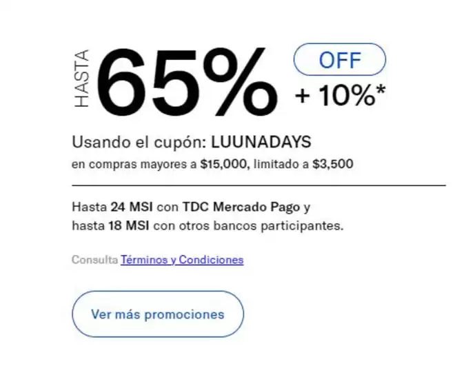 Hasta 65% de descuento