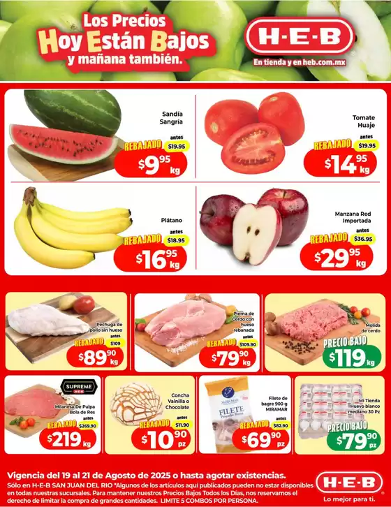 Catálogo HEB en Hualahuises | Gangas y ofertas actuales | 2025-08-20T00:00:00.000Z - 2025-08-21T00:00:00.000Z