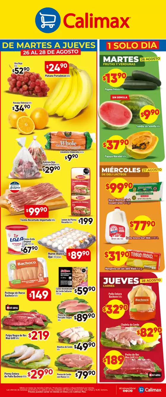 Catálogo Calimax en Zamora de Hidalgo | Calimax Ofertas Martes-Jueves | 2025-08-26T00:00:00.000Z - 2025-08-28T00:00:00.000Z