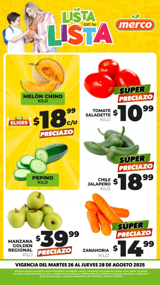 Catálogo Merco en Lerma de Villada | Frutas y verduras del 26 al 28 de Agosto | 2025-08-27T00:00:00.000Z - 2025-08-28T00:00:00.000Z