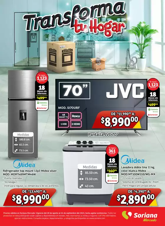 Catálogo Soriana Mercado en Álvaro Obregón (CDMX) | Transforma tu hogar Mercado Nacional | 2025-08-28T00:00:00.000Z - 2025-09-24T00:00:00.000Z