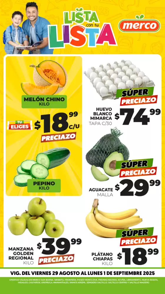 Catálogo Merco | Frutas y verduras del 29 Agosto al 1 Septiembre | 2025-08-29T00:00:00.000Z - 2025-09-01T00:00:00.000Z