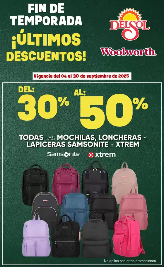Fin de Temporada Escolar en tiendas Woolworth y Del Sol