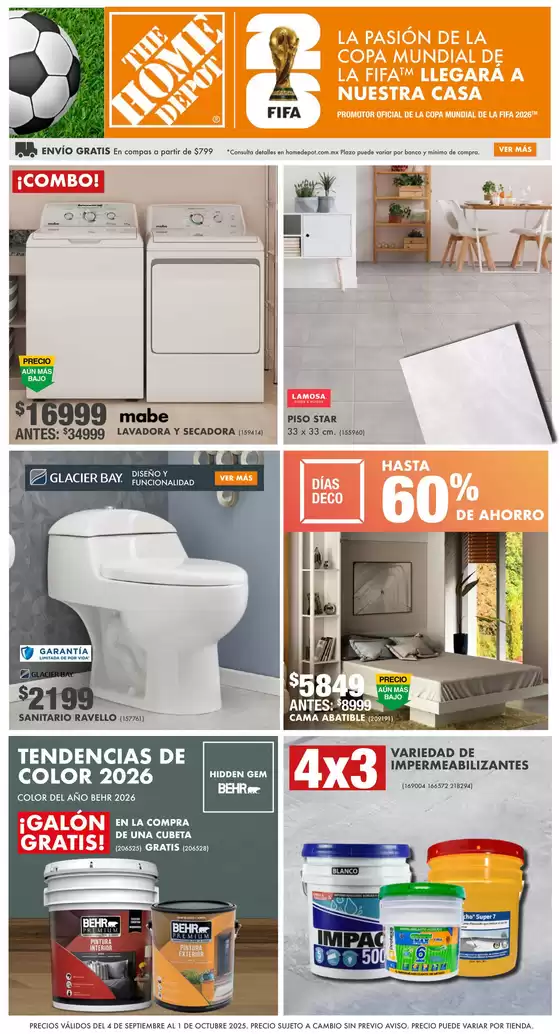 Catálogo The Home Depot en Oaxaca de Juárez | Ofertas The Home Depot | 2025-09-08T00:00:00.000Z - 2025-10-01T00:00:00.000Z