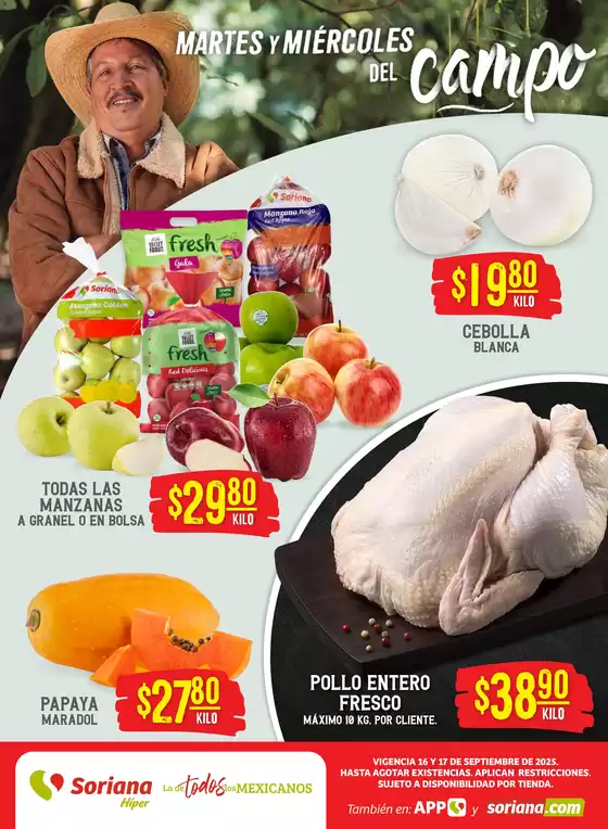 Catálogo Soriana Híper en Mérida | Martes y Miércoles del Campo Híper: BCS, Son y Sin | 2025-09-17T00:00:00.000Z - 2025-09-17T00:00:00.000Z