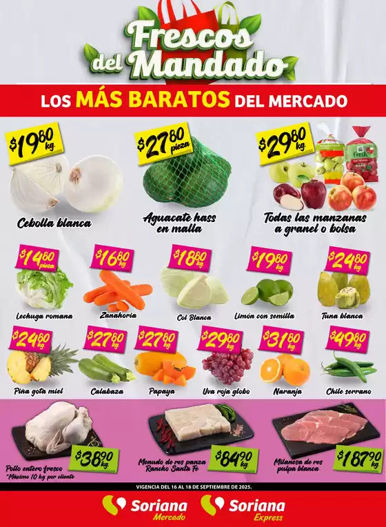 Catálogo Soriana Mercado en Monterrey | Frescos del Mandado Mercado: Nuevo León | 2025-09-17T00:00:00.000Z - 2025-09-18T00:00:00.000Z