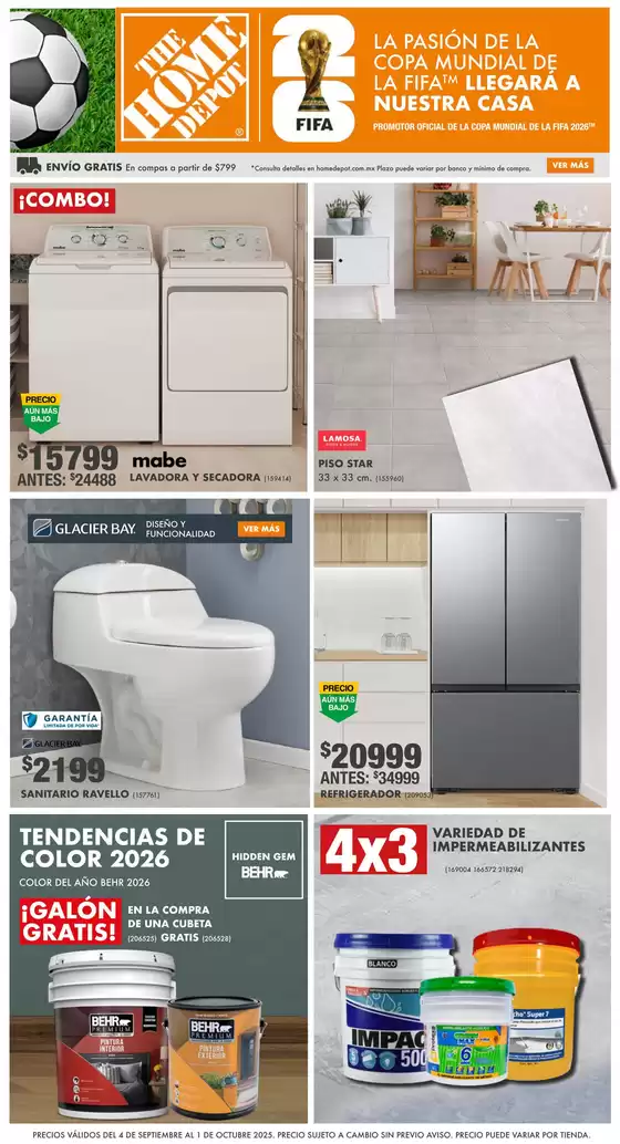 Catálogo The Home Depot en San Nicolás de los Garza | Ofertas The Home Depot | 2025-09-18T00:00:00.000Z - 2025-10-01T00:00:00.000Z