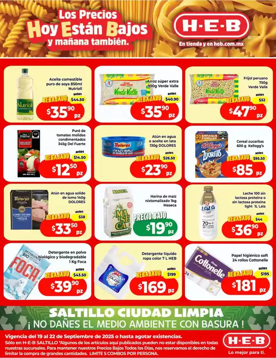 Catálogo HEB en Ozumba de Alzate | Excelente oferta para cazadores de gangas | 2025-09-19T00:00:00.000Z - 2025-09-22T00:00:00.000Z