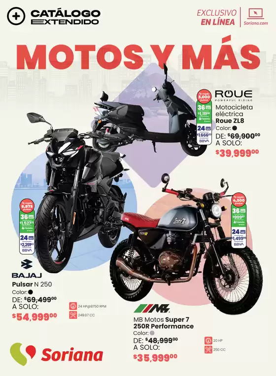Catálogo Soriana Express en San José Iturbide | Motos y Más Exclusivo en línea | 2025-09-22T00:00:00.000Z - 2025-09-30T00:00:00.000Z
