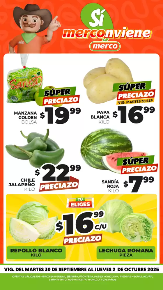 Catálogo Merco en Los Mochis | Frutas y verduras 30 de Septiembre | 2025-09-30T00:00:00.000Z - 2025-10-02T00:00:00.000Z
