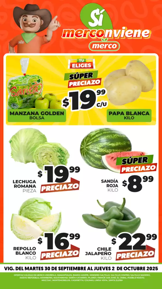 Catálogo Merco en Los Mochis | Frutas y Verduras del 30 de Septiembre al 2 de Octubre  | 2025-09-30T00:00:00.000Z - 2025-10-02T00:00:00.000Z
