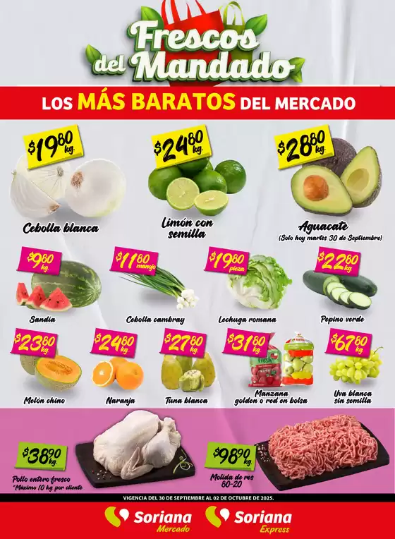 Catálogo Soriana Mercado en Tenabo | Frescos del Mandado Mercado: BCS, Son y Sin | 2025-10-01T00:00:00.000Z - 2025-10-02T00:00:00.000Z