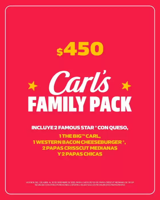 Catálogo Carl's Jr en Torreón | Promo | 2025-10-02T00:00:00.000Z - 2025-12-30T00:00:00.000Z