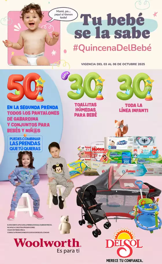 Catálogo Woolworth en Santiago Papasquiaro | Lo Mejor para tu bebé está en Tiendas Del Sol y Woolworth | 2025-10-03T00:00:00.000Z - 2025-10-06T00:00:00.000Z