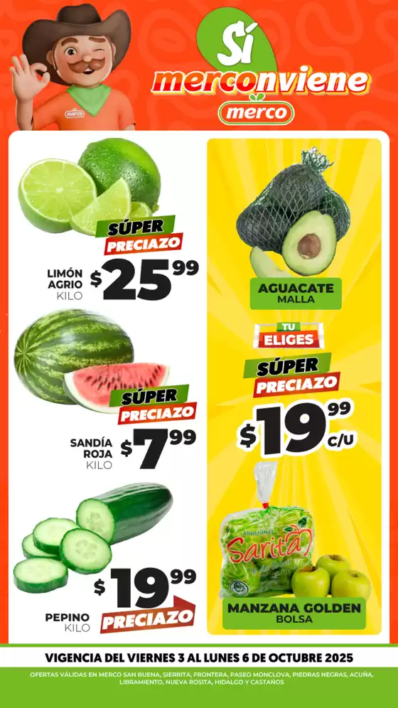 Catálogo Merco en Trinidad Zaachila | Frutas y verduras del 3 al 6 de Octubre | 2025-10-03T00:00:00.000Z - 2025-10-06T00:00:00.000Z