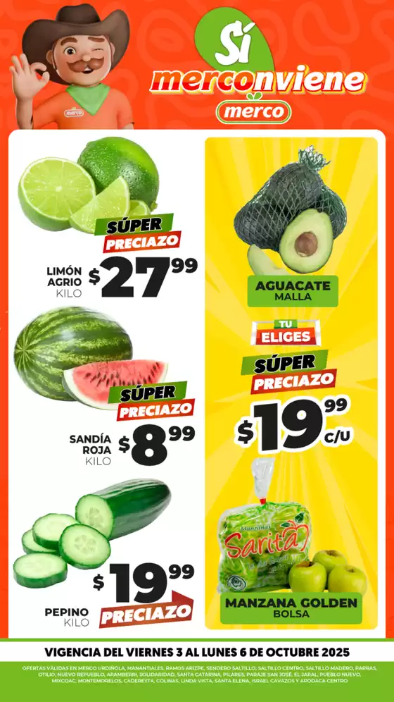 Catálogo Merco en Trinidad Zaachila | Frutas y verduras del 3 al 6 de Octubre  | 2025-10-03T00:00:00.000Z - 2025-10-06T00:00:00.000Z
