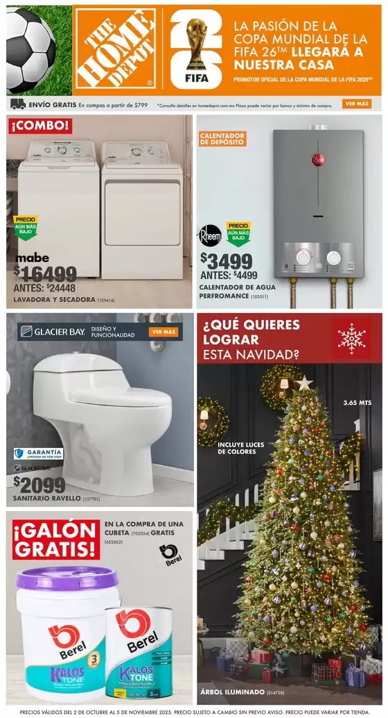 Catálogo The Home Depot en Etchojoa | Ofertas The Home Depot | 2025-10-06T00:00:00.000Z - 2025-11-05T00:00:00.000Z