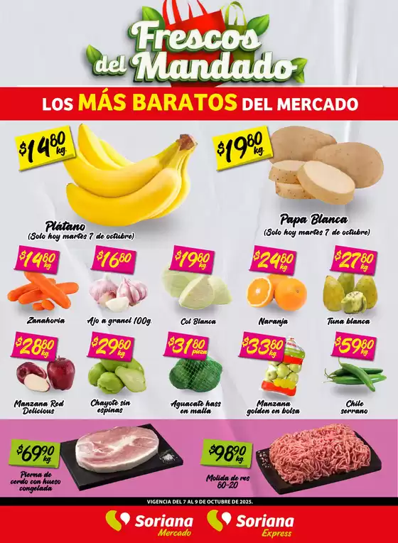 Catálogo Soriana Express en Jerez de García Salinas | Frescos del Mandado Mercado: BCS, Son y Sin | 2025-10-08T00:00:00.000Z - 2025-10-09T00:00:00.000Z
