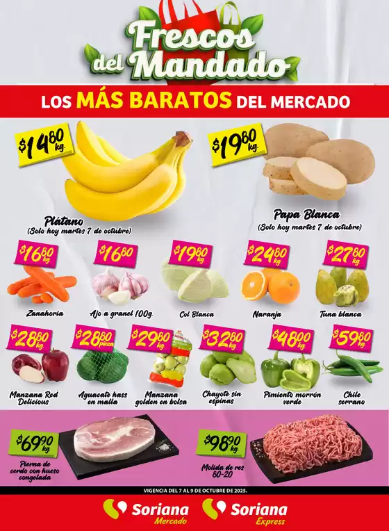 Catálogo Soriana Express en Jerez de García Salinas | Frescos del Mandado Mercado Saltillo | 2025-10-08T00:00:00.000Z - 2025-10-09T00:00:00.000Z