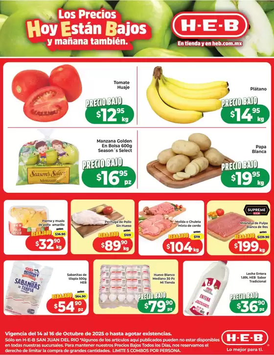 Catálogo HEB en San Jerónimo Chicahualco | Ofertas especiales atractivas para todos | 2025-10-14T00:00:00.000Z - 2025-10-16T00:00:00.000Z