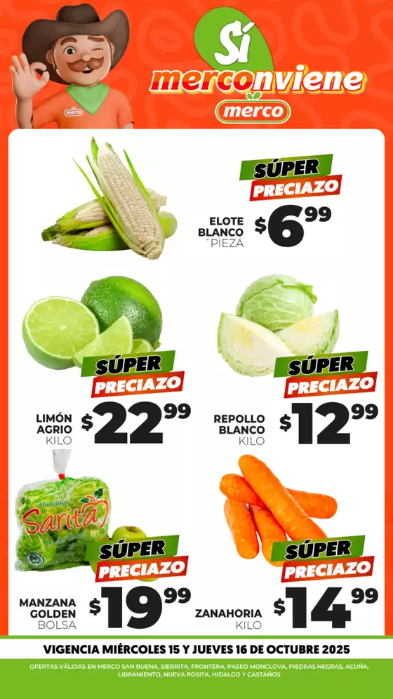 Frutas y Verduras del 14 al 16 de Octubre 