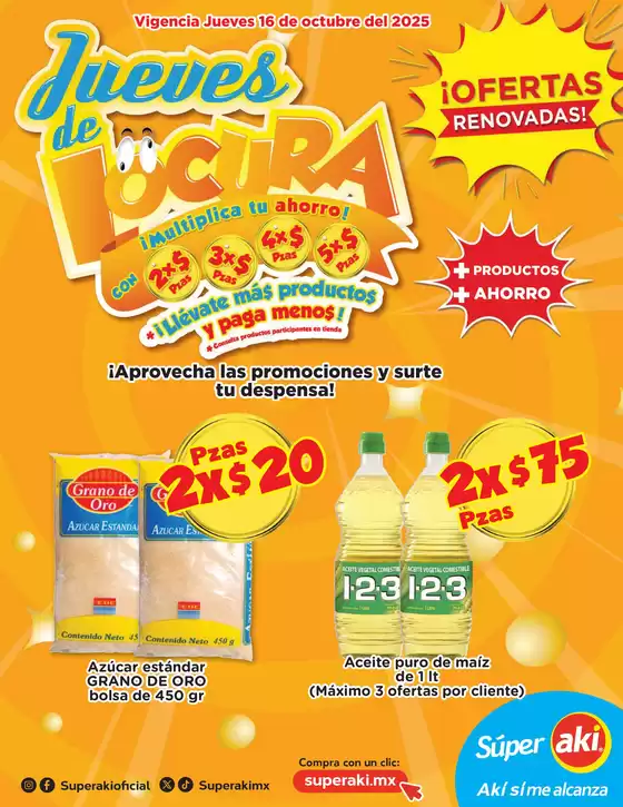 Catálogo Aki Gran Mayoreo en San José Villa de Allende | Jueves de locura | 2025-10-16T00:00:00.000Z - 2025-10-16T00:00:00.000Z