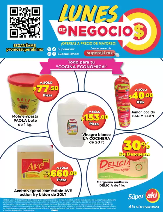 Catálogo Aki Gran Mayoreo en Molino Abajo | Lunes de negocios | 2025-10-27T00:00:00.000Z - 2025-10-27T00:00:00.000Z