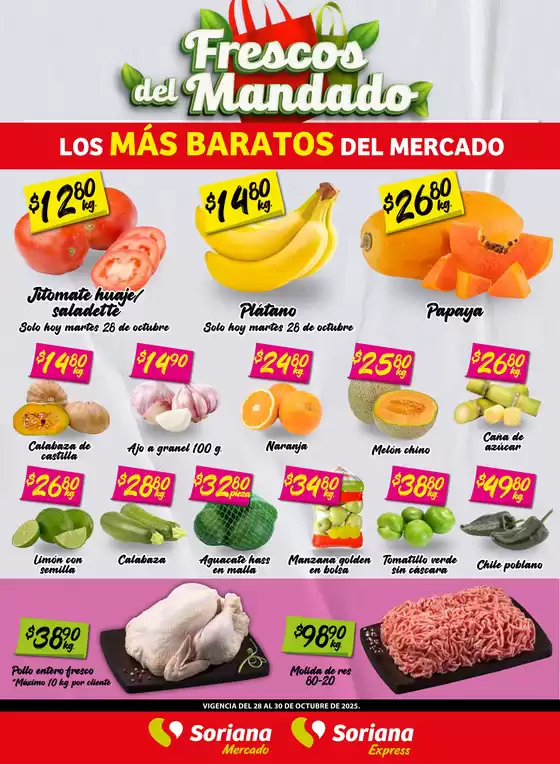 Catálogo Soriana Express en Cuautitlán Izcalli | Frescos del Mandado Mercado: BCS, Son y Sin | 2025-10-29T00:00:00.000Z - 2025-10-30T00:00:00.000Z