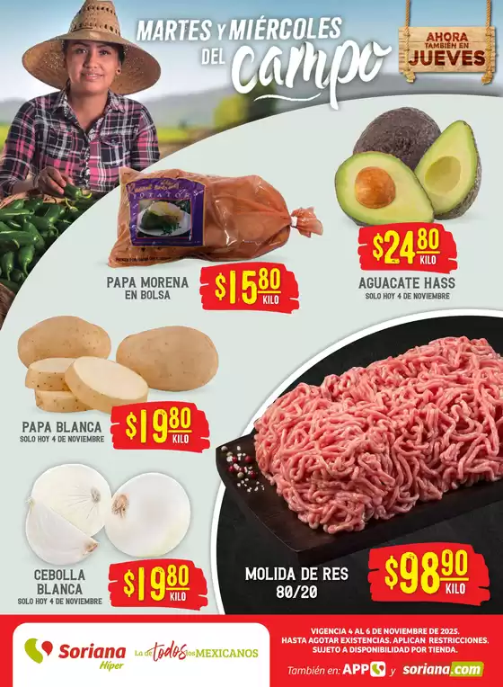Catálogo Soriana Híper | Martes y Miércoles del Campo Híper: Juárez | 2025-11-04T00:00:00.000Z - 2025-11-06T00:00:00.000Z
