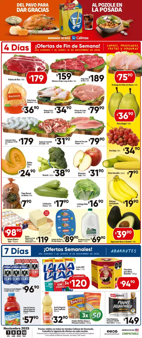 Catálogo Calimax en Pueblo Nuevo Solistahuacán | Calimax Catálogo Ensenada | 2025-11-07T00:00:00.000Z - 2025-11-13T00:00:00.000Z