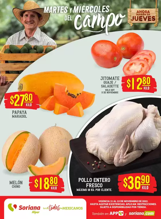Catálogo Soriana Híper | Martes y Miércoles del Campo Híper: Juárez | 2025-11-11T00:00:00.000Z - 2025-11-13T00:00:00.000Z