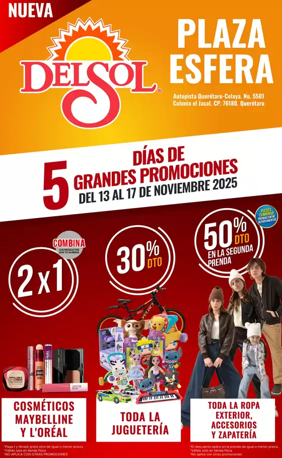 Catálogo Del Sol | Nueva Del Sol Plaza Esfera - 5 días de grandes promociones del 13 al 17 de noviembre | 2025-11-13T00:00:00.000Z - 2025-11-17T00:00:00.000Z